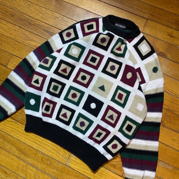 Vintage geometric pattern knit sweater - Picture 5 of 5